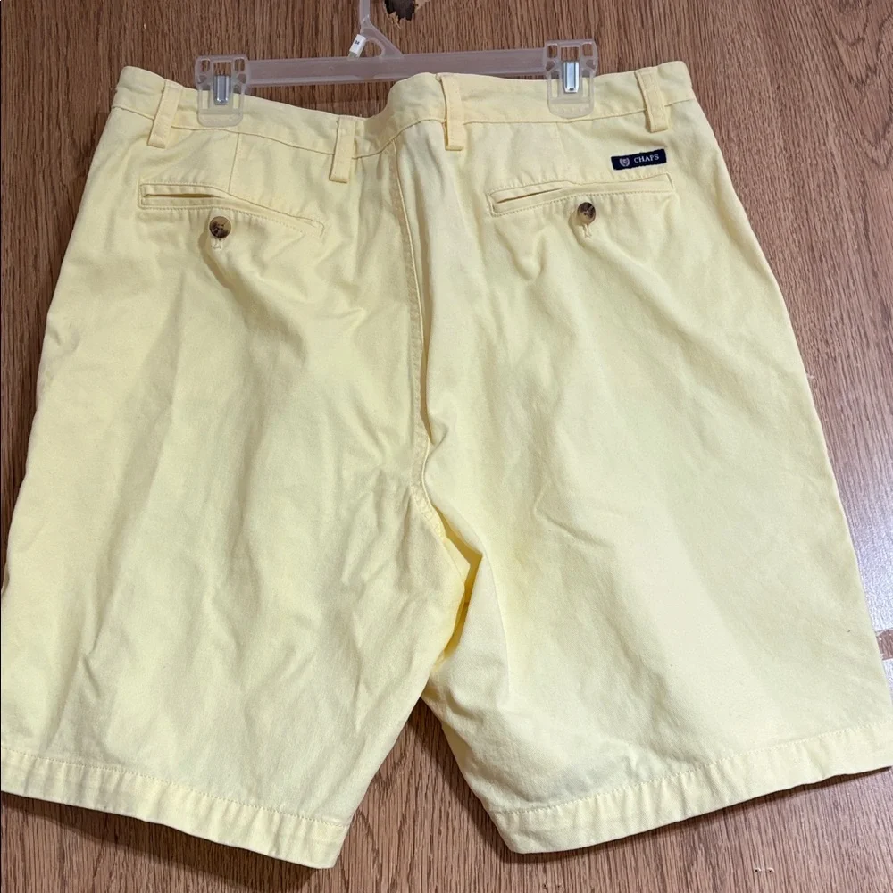 Chaps Light Yellow Flat Front Shorts